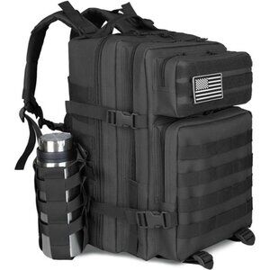 45L Tactical Backpack Molle Military Hiking Camping Bug Out Bag Black Large